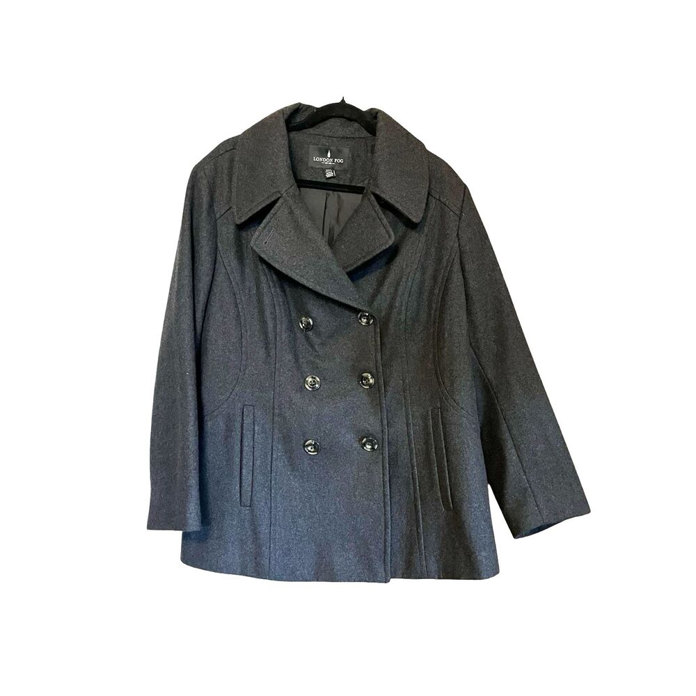 🔥 LONDON FOG Wool Blend Double-Breasted Peacoat Sz XXL EUC ! 🔥
